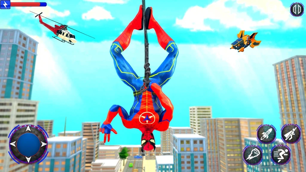 绳索飞行超级蜘蛛游戏官方版安卓版（Flying Superhero Rescue Battle）图1