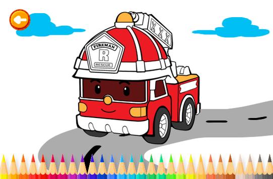 消防车和消防员着色书图3
