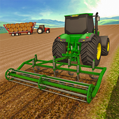 拖拉机和无人机现代农业模拟