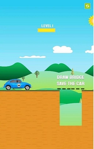 画谜题桥拯救汽车(Draw Puzzle Bridge Save Car) 游戏截图1