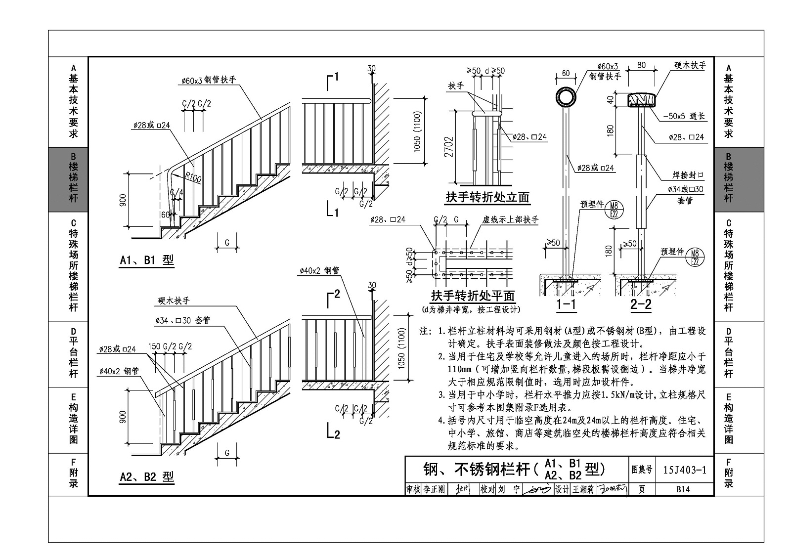 06J403-1楼梯栏杆栏板(一)图3